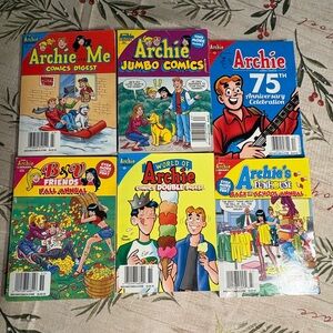 Vintage Archie Comics Digest Bundle – 6 Issues (2010s Era)
